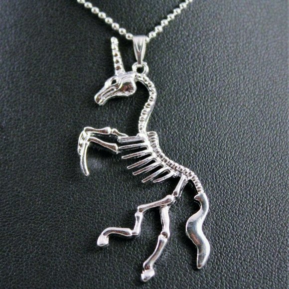 Alloy Unicorn Skeleton/Bones Pendant Necklace - Picture 5 of 5